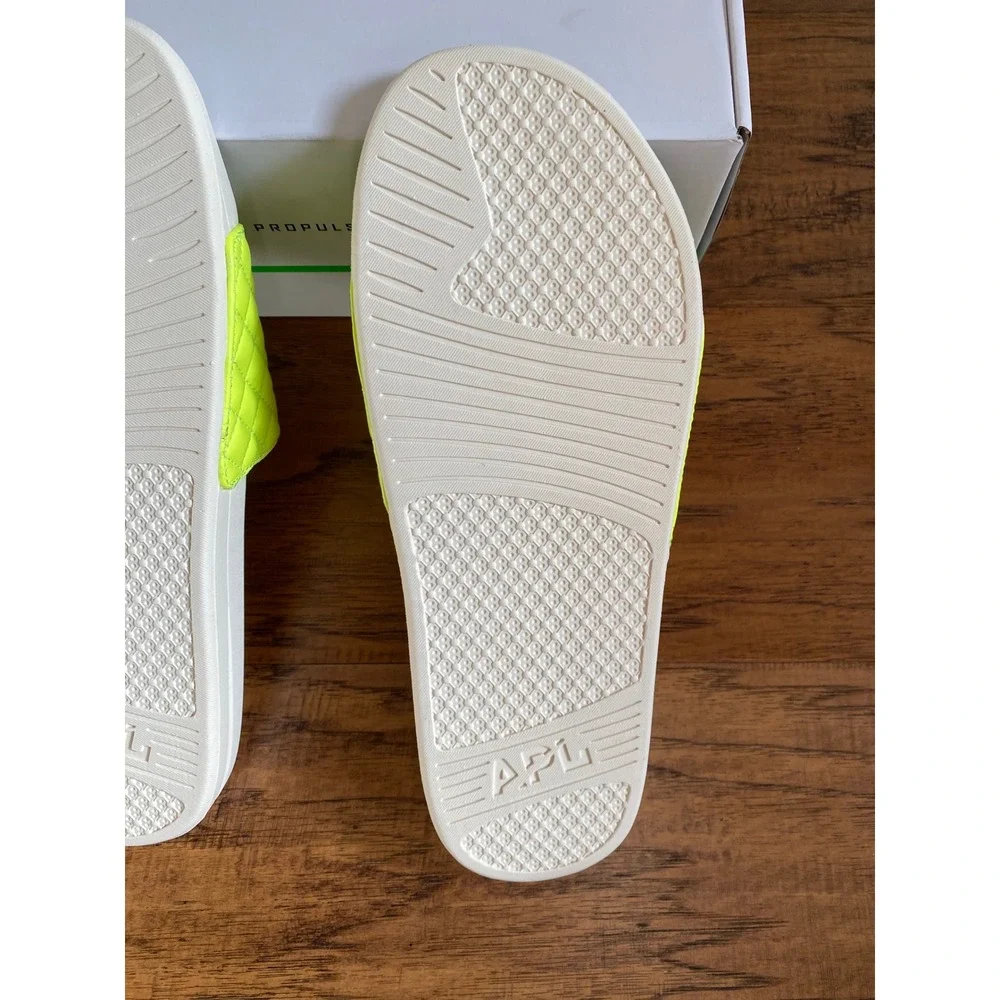 APL Athletic Propulsion Labs Mens Lusso Slide Energy Pristine Neon Yellow 10